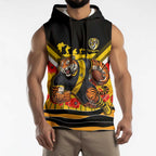 Personalised Richmond Tiger ANZAC Sleeveless Hoodie Military Remembrance Australian Football Mascot Camouflage