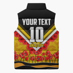 Personalised Richmond Tiger ANZAC Sleeveless Puffer Jacket Military Remembrance Australian Football Mascot Camouflage