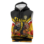 Personalised Richmond Tiger ANZAC Sleeveless Zip Hoodie Military Remembrance Australian Football Mascot Camouflage