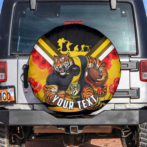 Personalised Richmond Tiger ANZAC Spare Tire Cover Military Remembrance Australian Football Mascot Camouflage