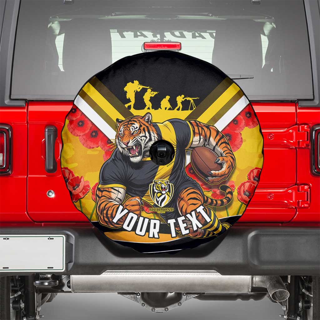 Personalised Richmond Tiger ANZAC Spare Tire Cover Military Remembrance Australian Football Mascot Camouflage