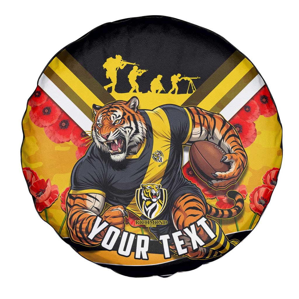 Personalised Richmond Tiger ANZAC Spare Tire Cover Military Remembrance Australian Football Mascot Camouflage