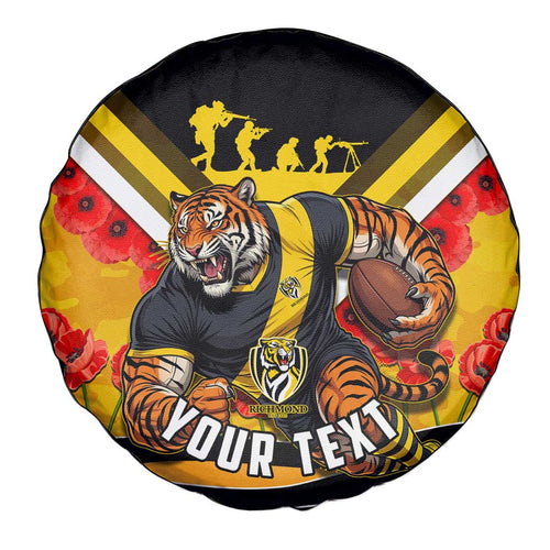 Personalised Richmond Tiger ANZAC Spare Tire Cover Military Remembrance Australian Football Mascot Camouflage