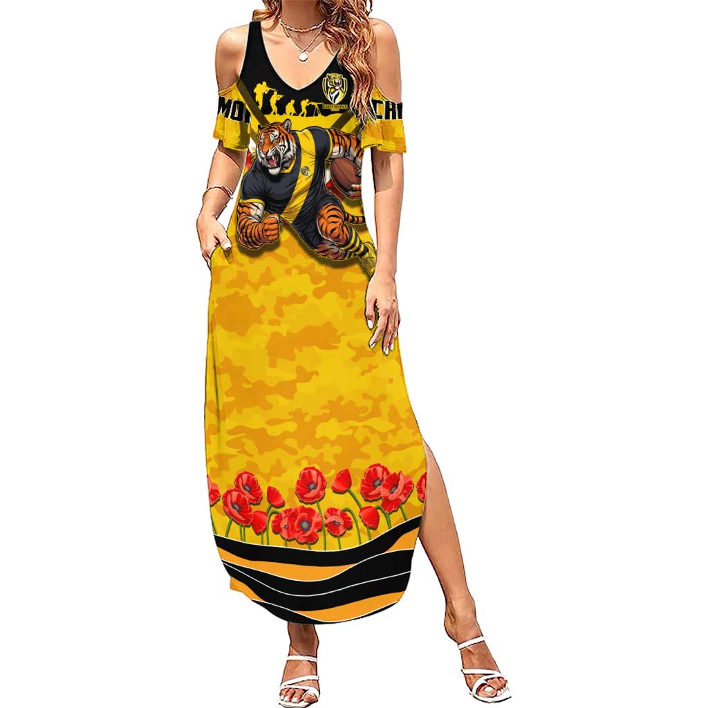 Personalised Richmond Tiger ANZAC Summer Maxi Dress Military Remembrance Australian Football Mascot Camouflage