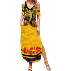 Personalised Richmond Tiger ANZAC Summer Maxi Dress Military Remembrance Australian Football Mascot Camouflage