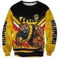 Personalised Richmond Tiger ANZAC Sweatshirt Military Remembrance Australian Football Mascot Camouflage