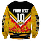 Personalised Richmond Tiger ANZAC Sweatshirt Military Remembrance Australian Football Mascot Camouflage