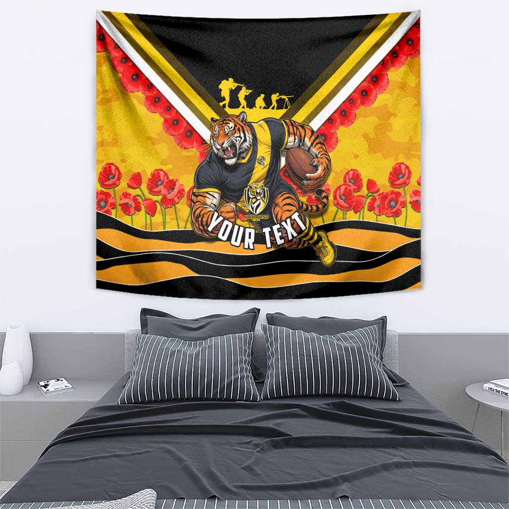 Personalised Richmond Tiger ANZAC Tapestry Military Remembrance Australian Football Mascot Camouflage