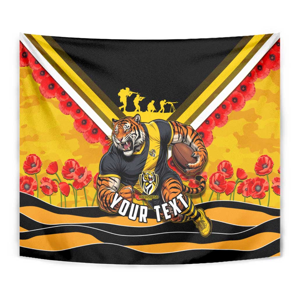Personalised Richmond Tiger ANZAC Tapestry Military Remembrance Australian Football Mascot Camouflage