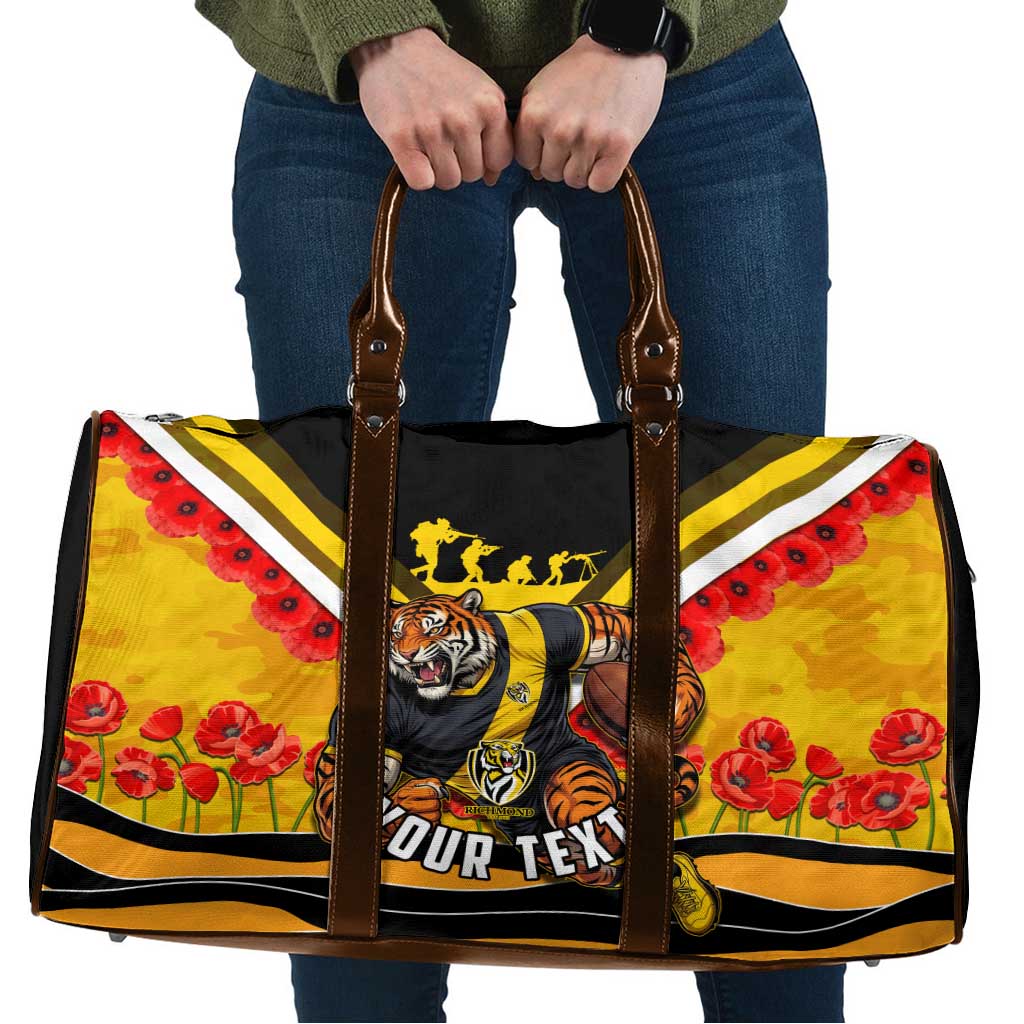 Personalised Richmond Tiger ANZAC Travel Bag Military Remembrance Australian Football Mascot Camouflage