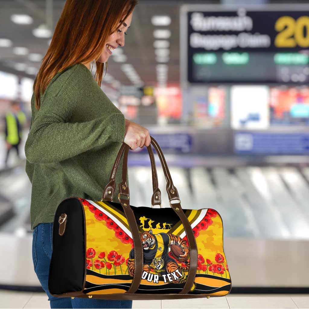 Personalised Richmond Tiger ANZAC Travel Bag Military Remembrance Australian Football Mascot Camouflage