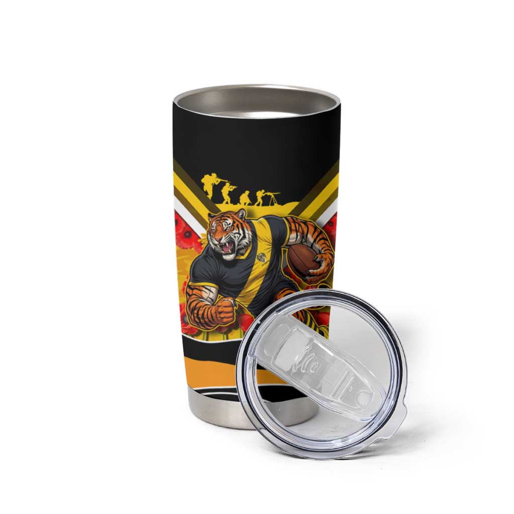 Personalised Richmond Tiger ANZAC Tumbler Cup Military Remembrance Australian Football Mascot Camouflage