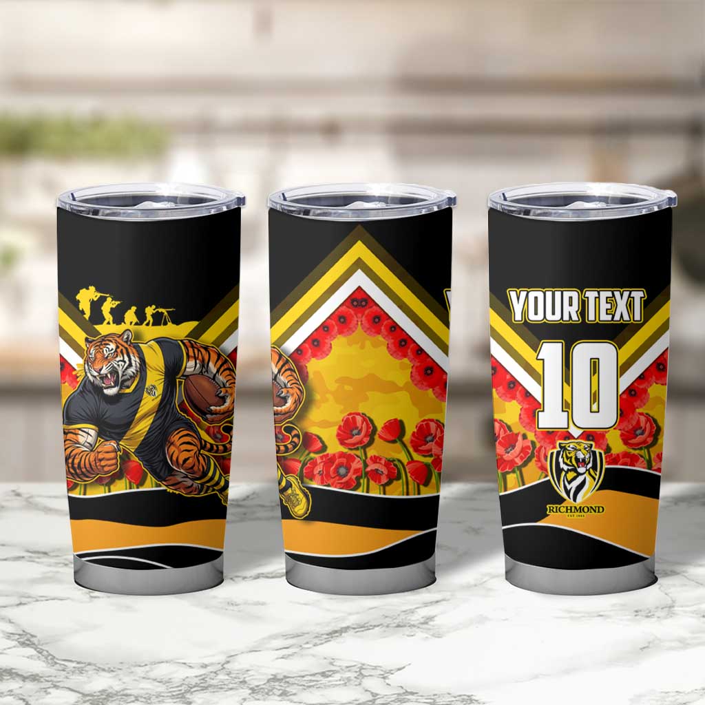 Personalised Richmond Tiger ANZAC Tumbler Cup Military Remembrance Australian Football Mascot Camouflage