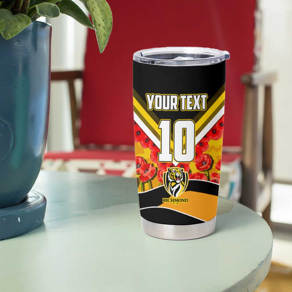 Personalised Richmond Tiger ANZAC Tumbler Cup Military Remembrance Australian Football Mascot Camouflage