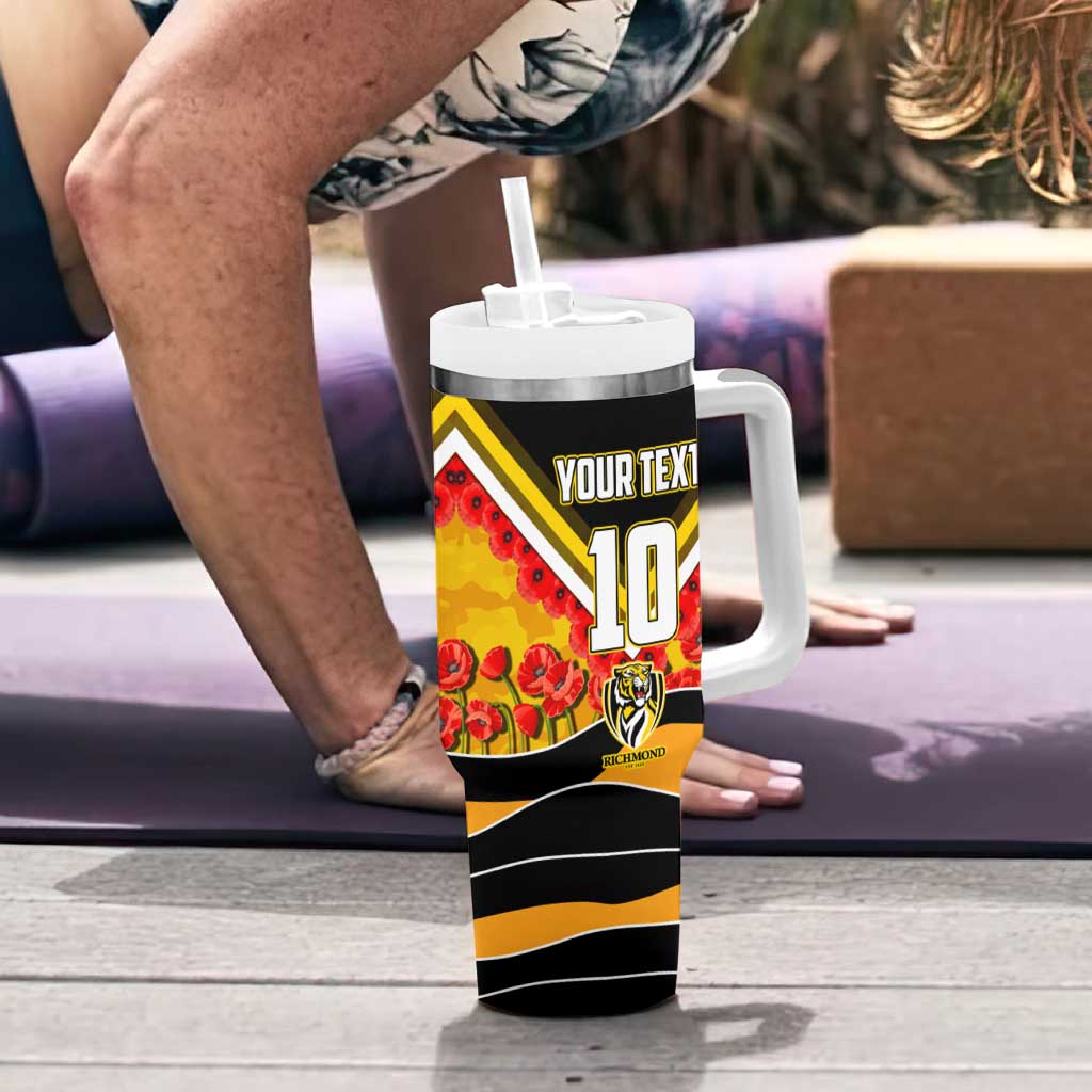Personalised Richmond Tiger ANZAC Tumbler With Handle Military Remembrance Australian Football Mascot Camouflage