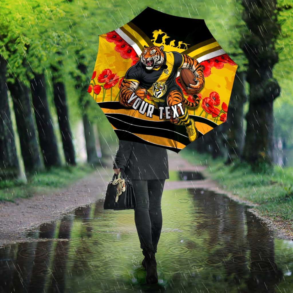 Personalised Richmond Tiger ANZAC Umbrella Military Remembrance Australian Football Mascot Camouflage