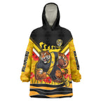 Personalised Richmond Tiger ANZAC Wearable Blanket Hoodie Military Remembrance Australian Football Mascot Camouflage