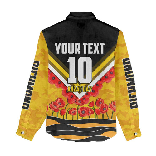 Personalised Richmond Tiger ANZAC Women Casual Shirt Military Remembrance Australian Football Mascot Camouflage