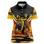 Personalised Richmond Tiger ANZAC Women Polo Shirt Military Remembrance Australian Football Mascot Camouflage