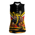 Personalised Richmond Tiger ANZAC Women Sleeveless Polo Shirt Military Remembrance Australian Football Mascot Camouflage