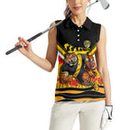 Personalised Richmond Tiger ANZAC Women Sleeveless Polo Shirt Military Remembrance Australian Football Mascot Camouflage