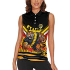 Personalised Richmond Tiger ANZAC Women Sleeveless Polo Shirt Military Remembrance Australian Football Mascot Camouflage