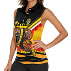 Personalised Richmond Tiger ANZAC Women Sleeveless Polo Shirt Military Remembrance Australian Football Mascot Camouflage