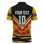 Personalised Richmond Tiger ANZAC Zipper Polo Shirt Military Remembrance Australian Football Mascot Camouflage