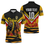 Personalised Richmond Tiger ANZAC Zipper Polo Shirt Military Remembrance Australian Football Mascot Camouflage
