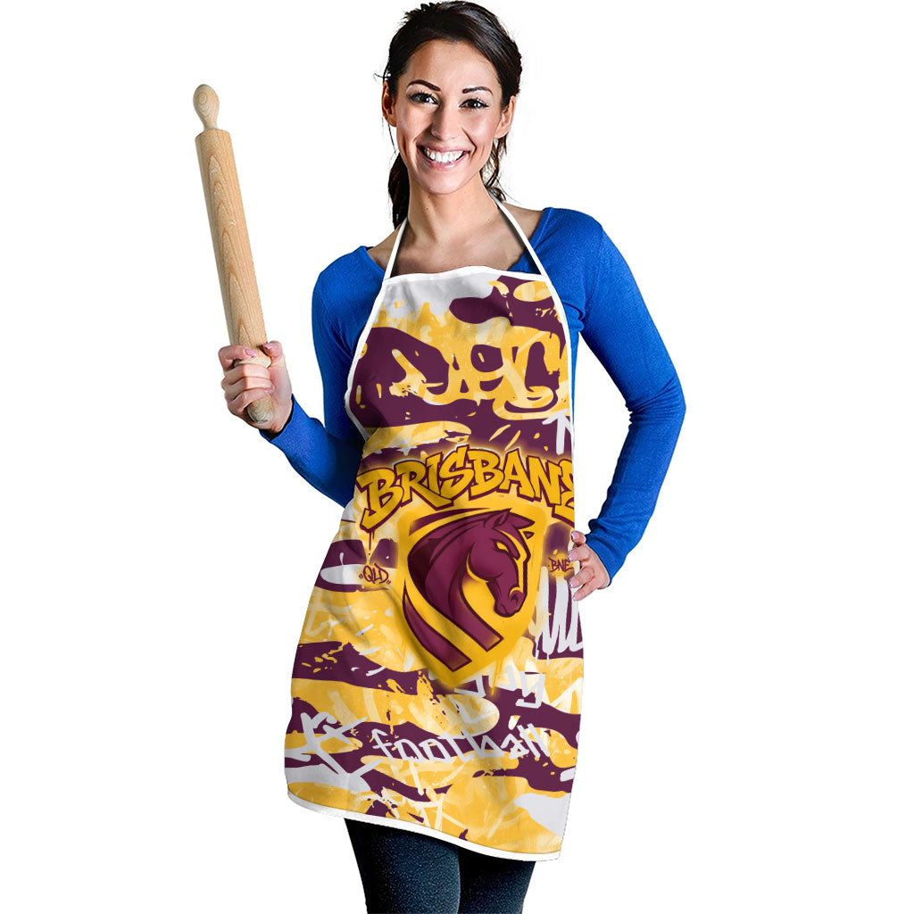 Brisbane Broncos Rugby Apron Graffiti Typography Urban Camo Abstract Street Style