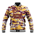 Brisbane Broncos Rugby Baseball Jacket Graffiti Typography Urban Camo Abstract Street Style