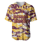 Brisbane Broncos Rugby Baseball Jersey Graffiti Typography Urban Camo Abstract Street Style