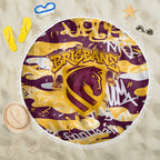 Brisbane Broncos Rugby Beach Blanket Graffiti Typography Urban Camo Abstract Street Style