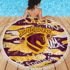 Brisbane Broncos Rugby Beach Blanket Graffiti Typography Urban Camo Abstract Street Style
