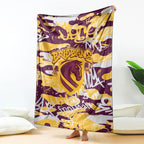 Brisbane Broncos Rugby Blanket Graffiti Typography Urban Camo Abstract Street Style