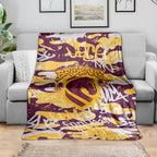 Brisbane Broncos Rugby Blanket Graffiti Typography Urban Camo Abstract Street Style
