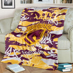 Brisbane Broncos Rugby Blanket Graffiti Typography Urban Camo Abstract Street Style