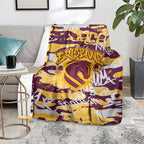 Brisbane Broncos Rugby Blanket Graffiti Typography Urban Camo Abstract Street Style