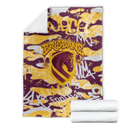 Brisbane Broncos Rugby Blanket Graffiti Typography Urban Camo Abstract Street Style