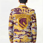 Brisbane Broncos Rugby Blazer Graffiti Typography Urban Camo Abstract Street Style