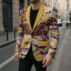 Brisbane Broncos Rugby Blazer Graffiti Typography Urban Camo Abstract Street Style