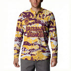 Brisbane Broncos Rugby Button Sweatshirt Graffiti Typography Urban Camo Abstract Street Style