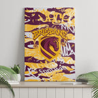 Brisbane Broncos Rugby Canvas Wall Art Graffiti Typography Urban Camo Abstract Street Style