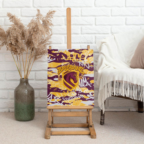 Brisbane Broncos Rugby Canvas Wall Art Graffiti Typography Urban Camo Abstract Street Style