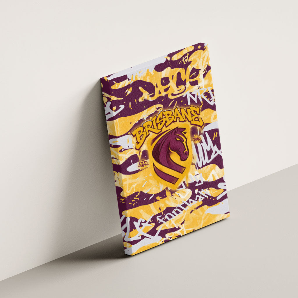 Brisbane Broncos Rugby Canvas Wall Art Graffiti Typography Urban Camo Abstract Street Style