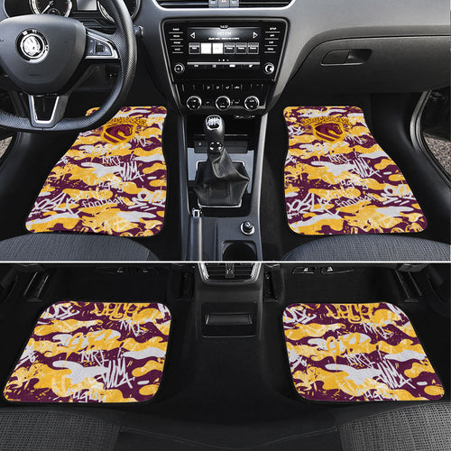 Brisbane Broncos Rugby Car Mats Graffiti Typography Urban Camo Abstract Street Style