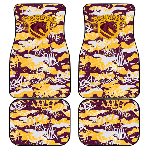 Brisbane Broncos Rugby Car Mats Graffiti Typography Urban Camo Abstract Street Style