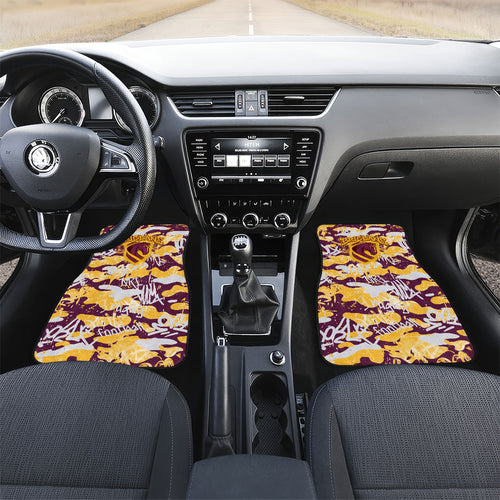 Brisbane Broncos Rugby Car Mats Graffiti Typography Urban Camo Abstract Street Style