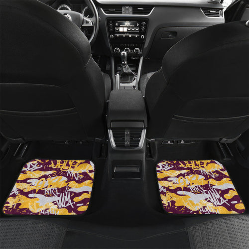 Brisbane Broncos Rugby Car Mats Graffiti Typography Urban Camo Abstract Street Style