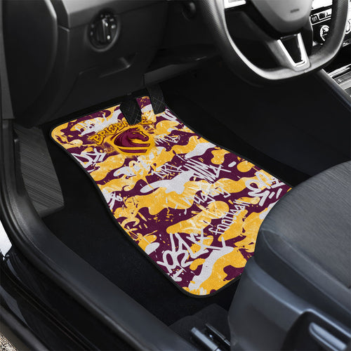 Brisbane Broncos Rugby Car Mats Graffiti Typography Urban Camo Abstract Street Style